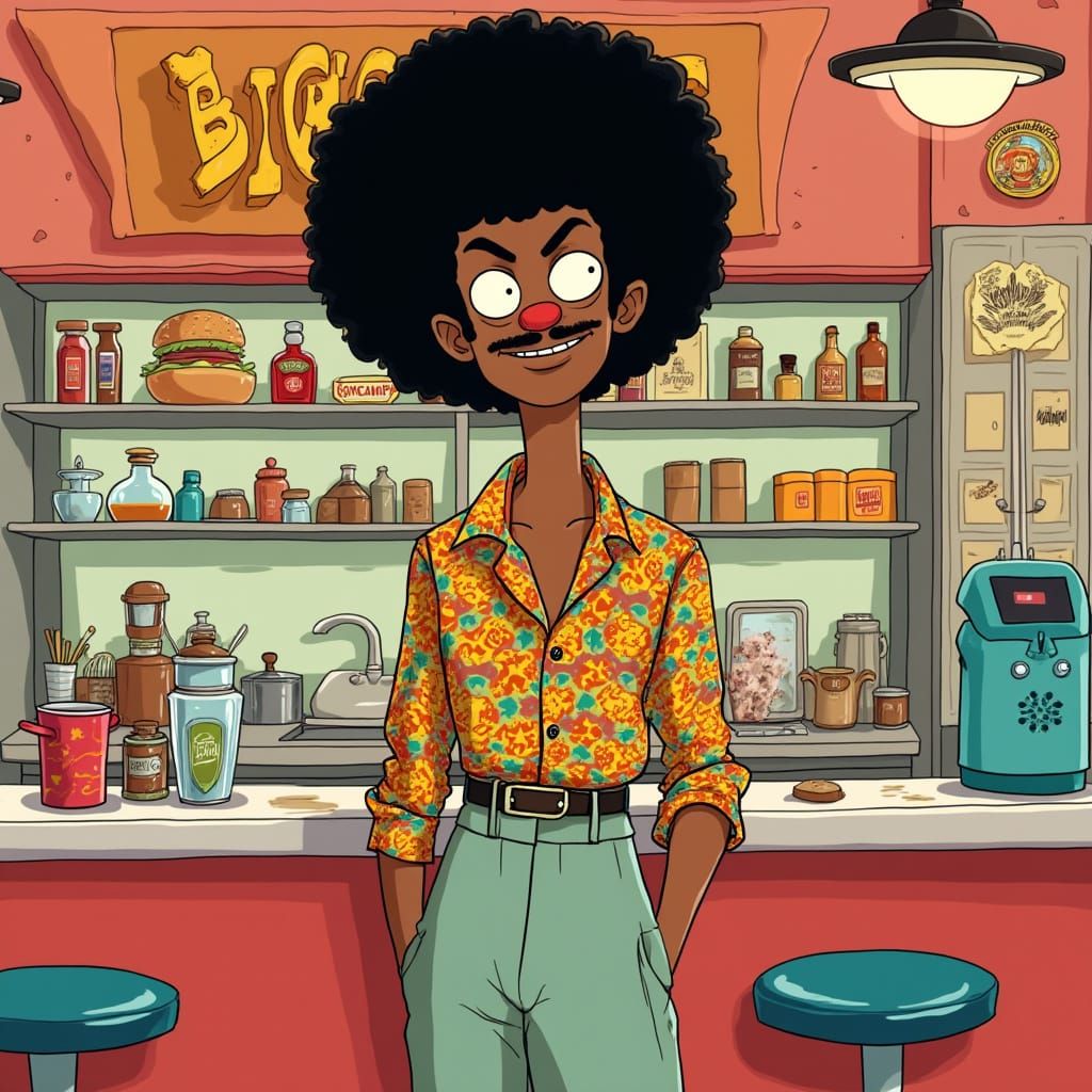 Quirky Nonbinary Burger Joint Character