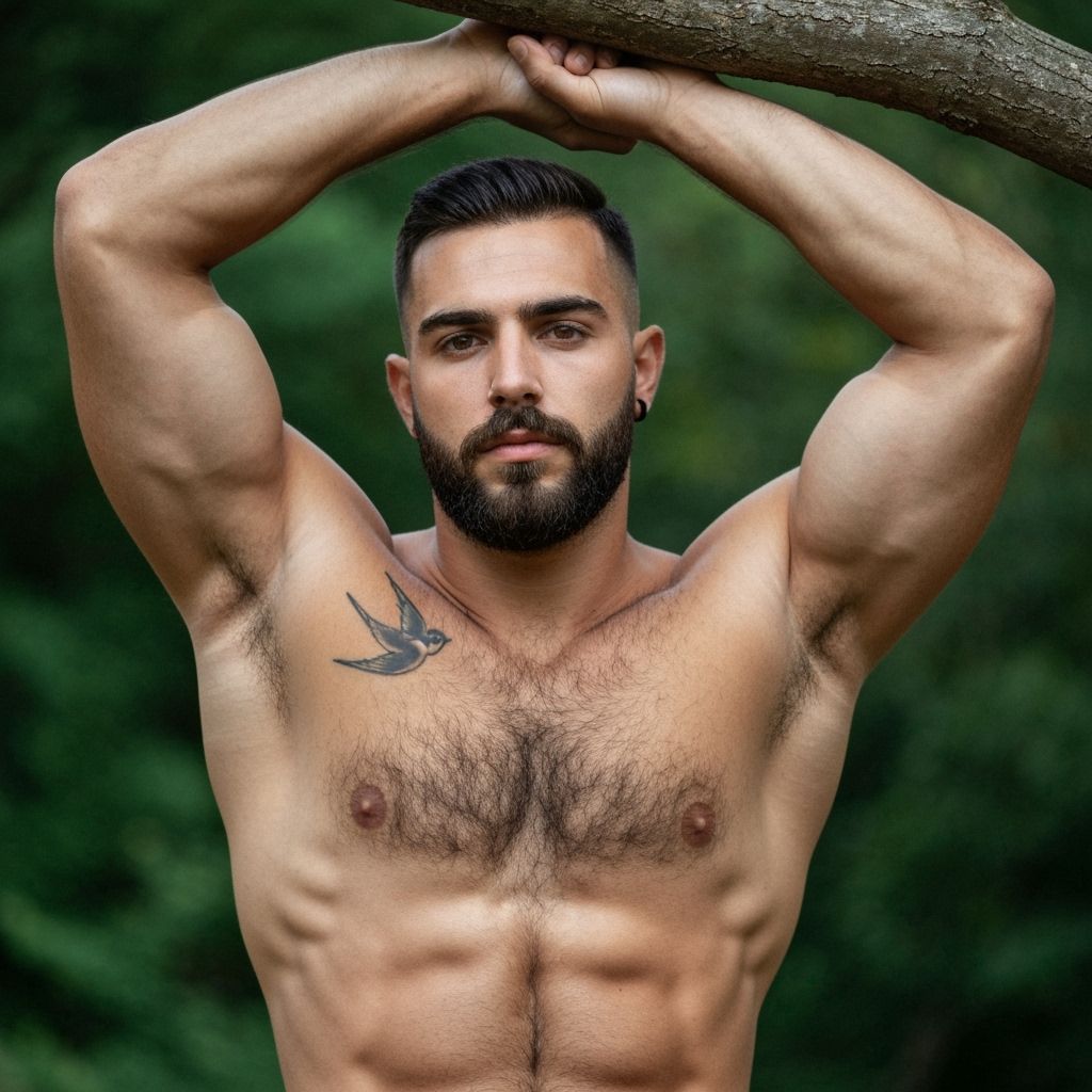 Italian Man With Athletic Physique in Natural Setting