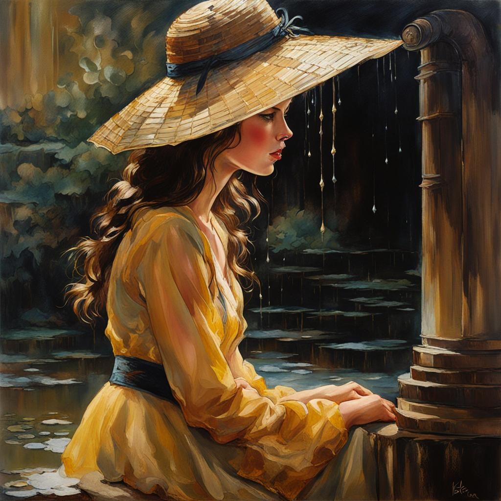 Melancholic young woman.