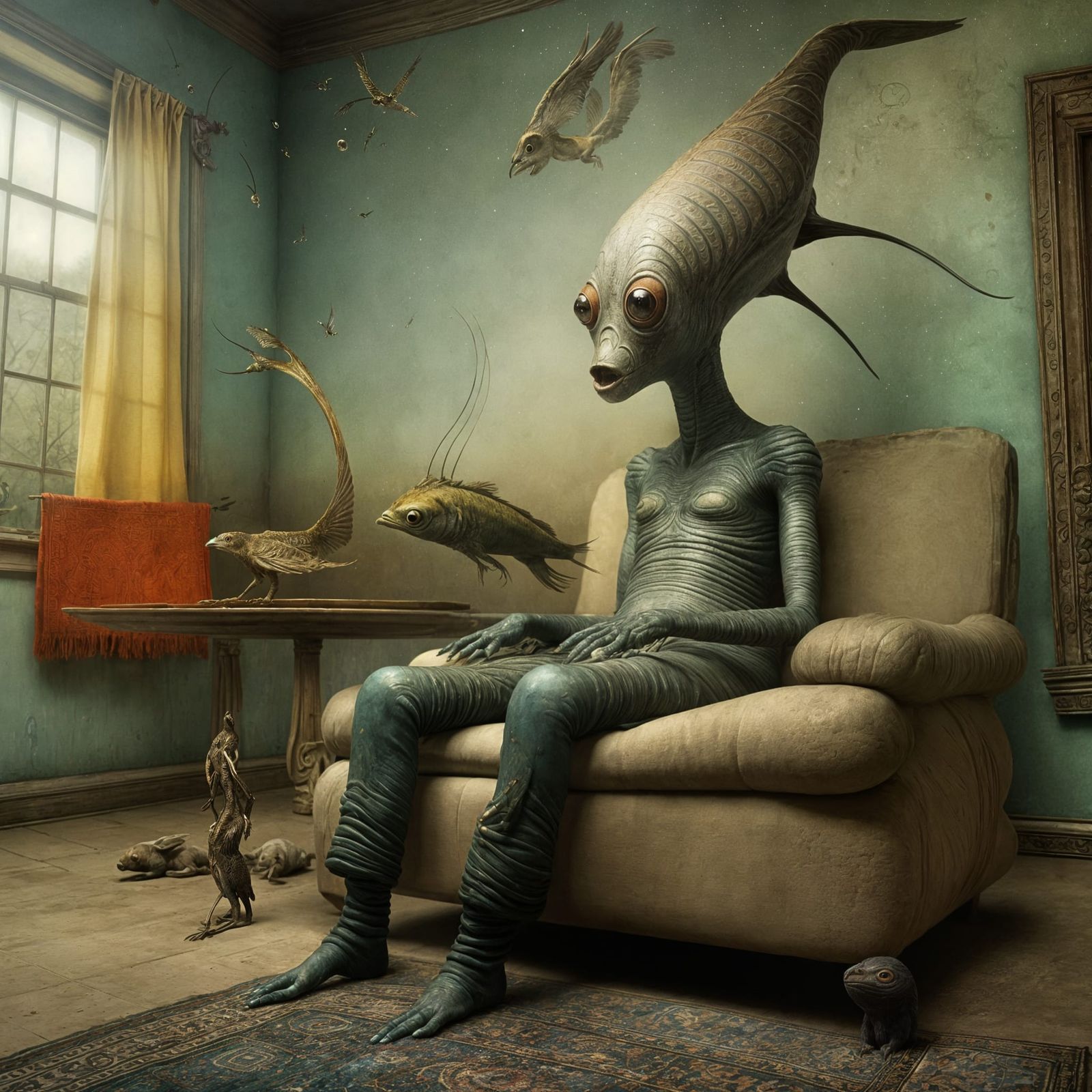 Exotic Aliens in a Bizarre Surreal Landscape