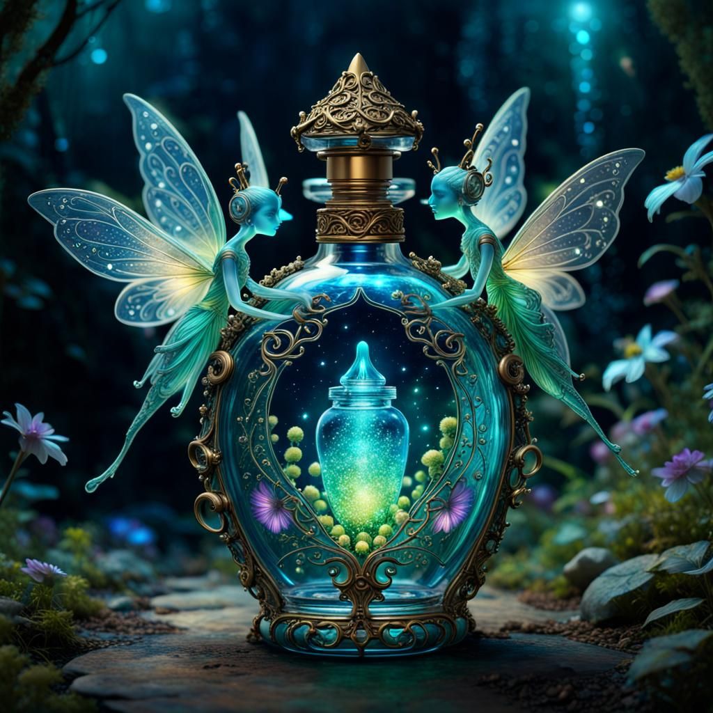 Bioluminescent Fairy Perfume Bottle in Borderland Fantasy Co...