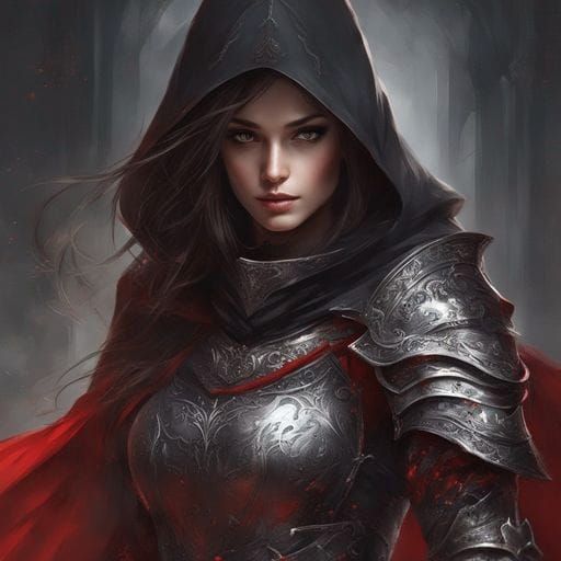 Beautiful Medieval Knight Girl in Light Armour