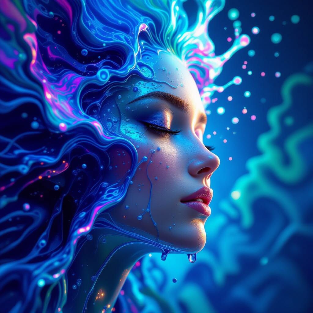 Hyperrealistic Capillary Action Splash Art