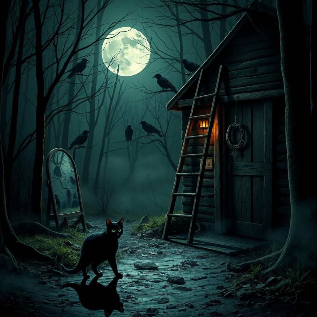 Eerie Forest Scene: Superstitions Come to Life