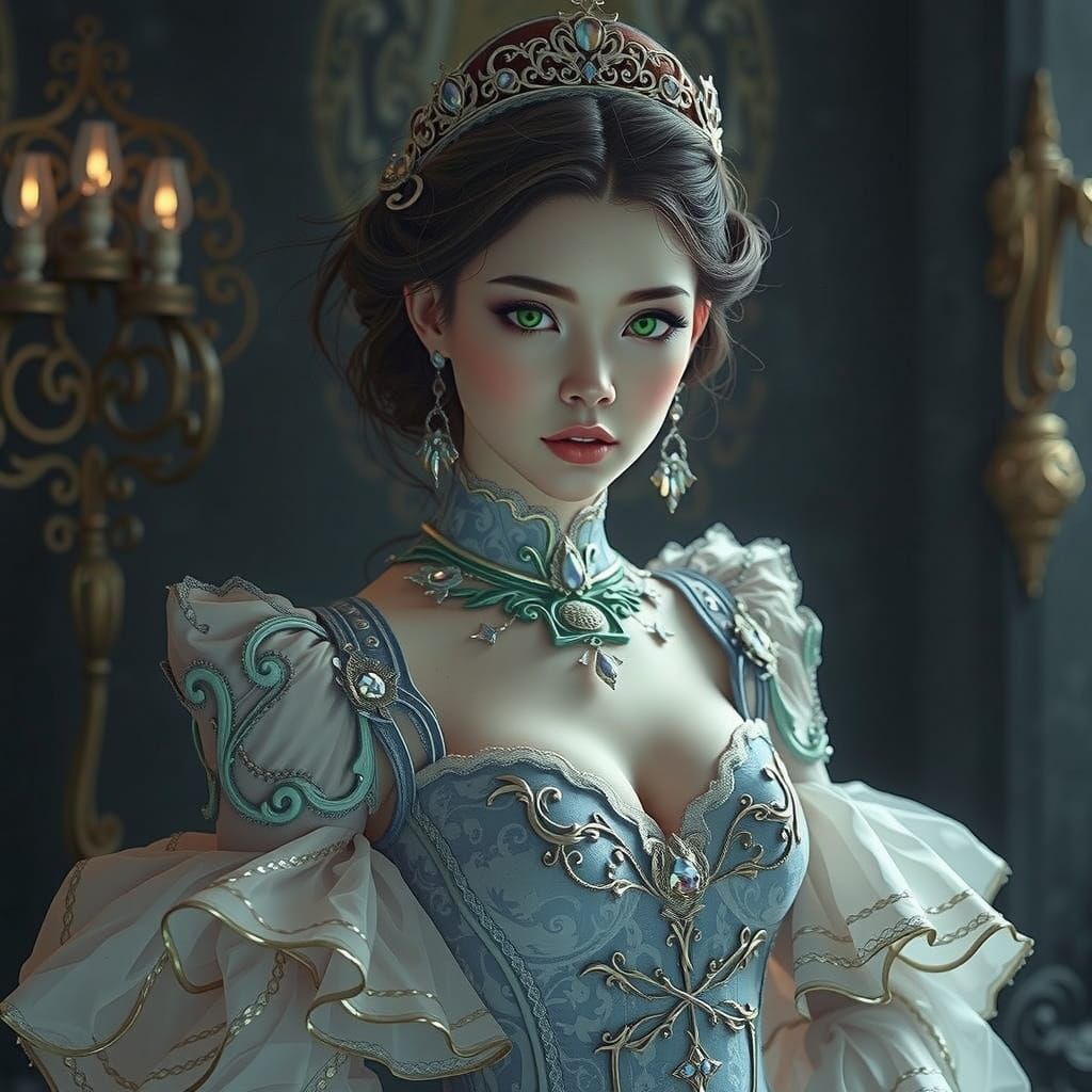 Green Skinned Witch as Princess Fantasy Art