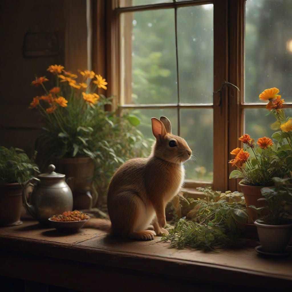 Whimsical Herb Garden Sanctuary in Earthy Tones