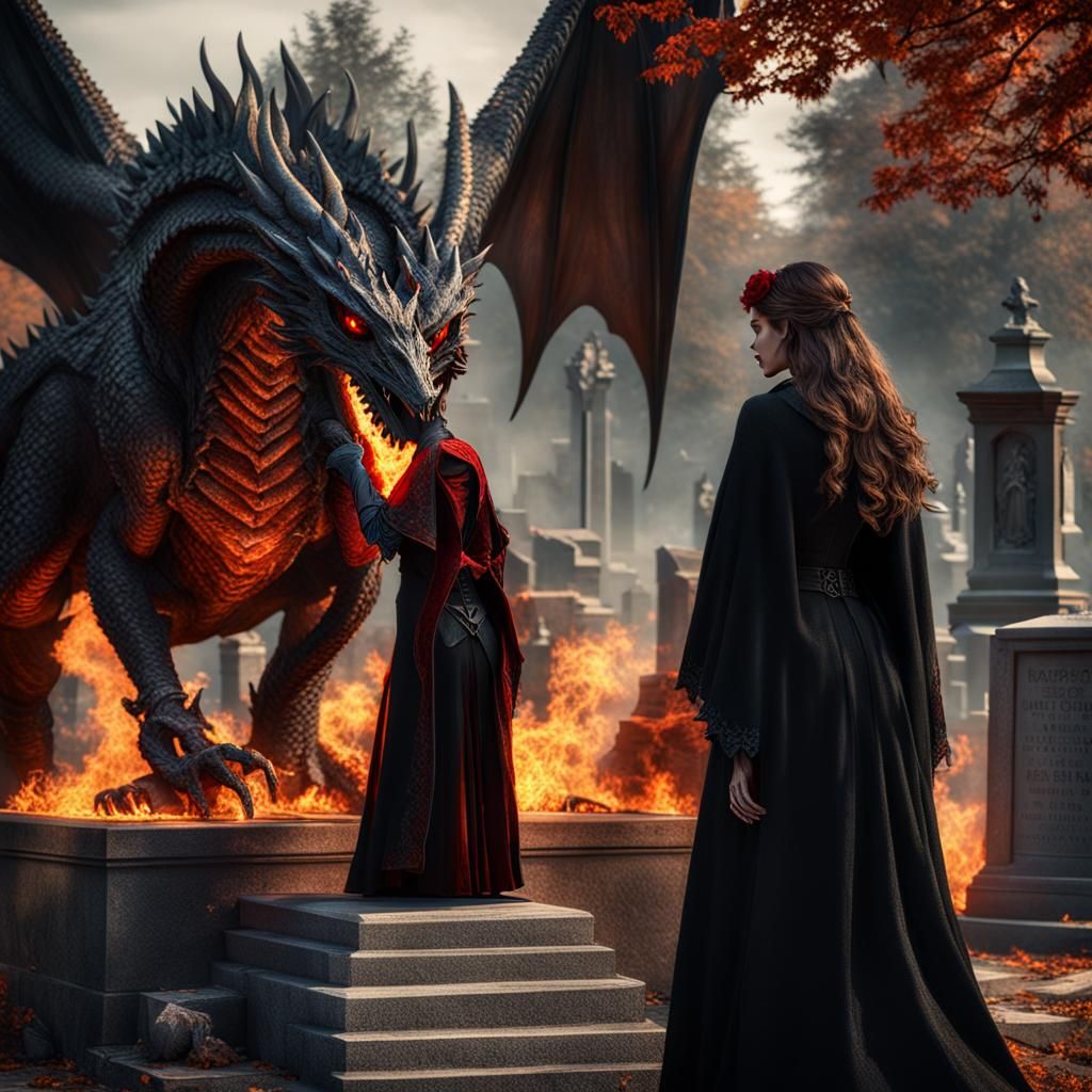 Reaper and Dragon Witch Meet in Cemetery