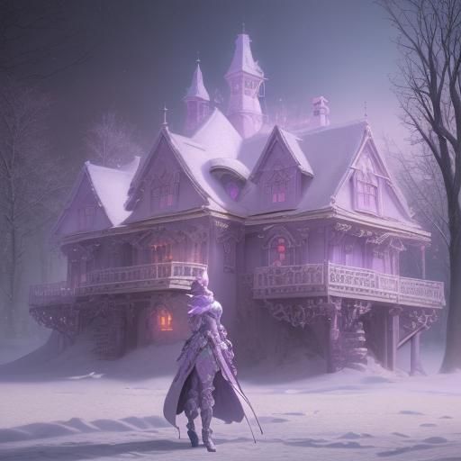 Winter Mouse: 3D Soft Oil Painting in Airbrush Style