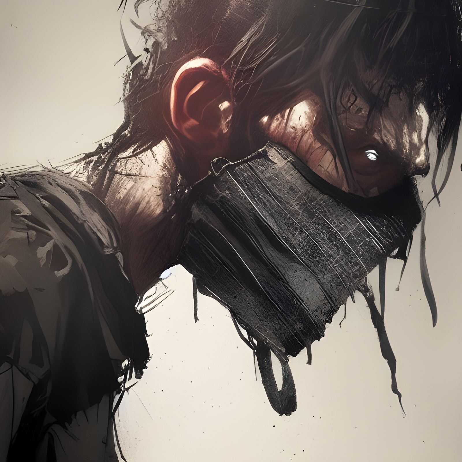 Post-Apocalyptic Man with Face Covering