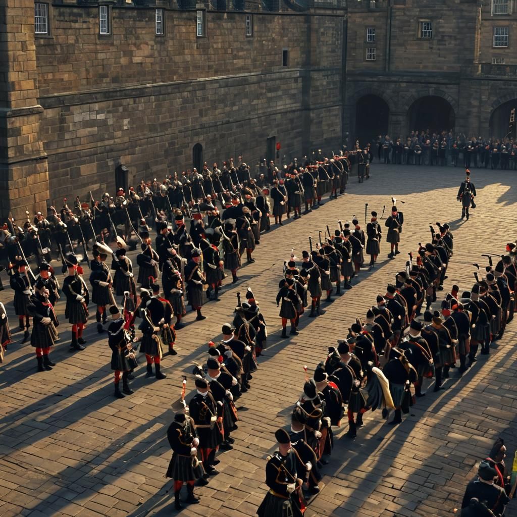 Edinburgh Military Tattoo: Hyperrealistic Digital Art