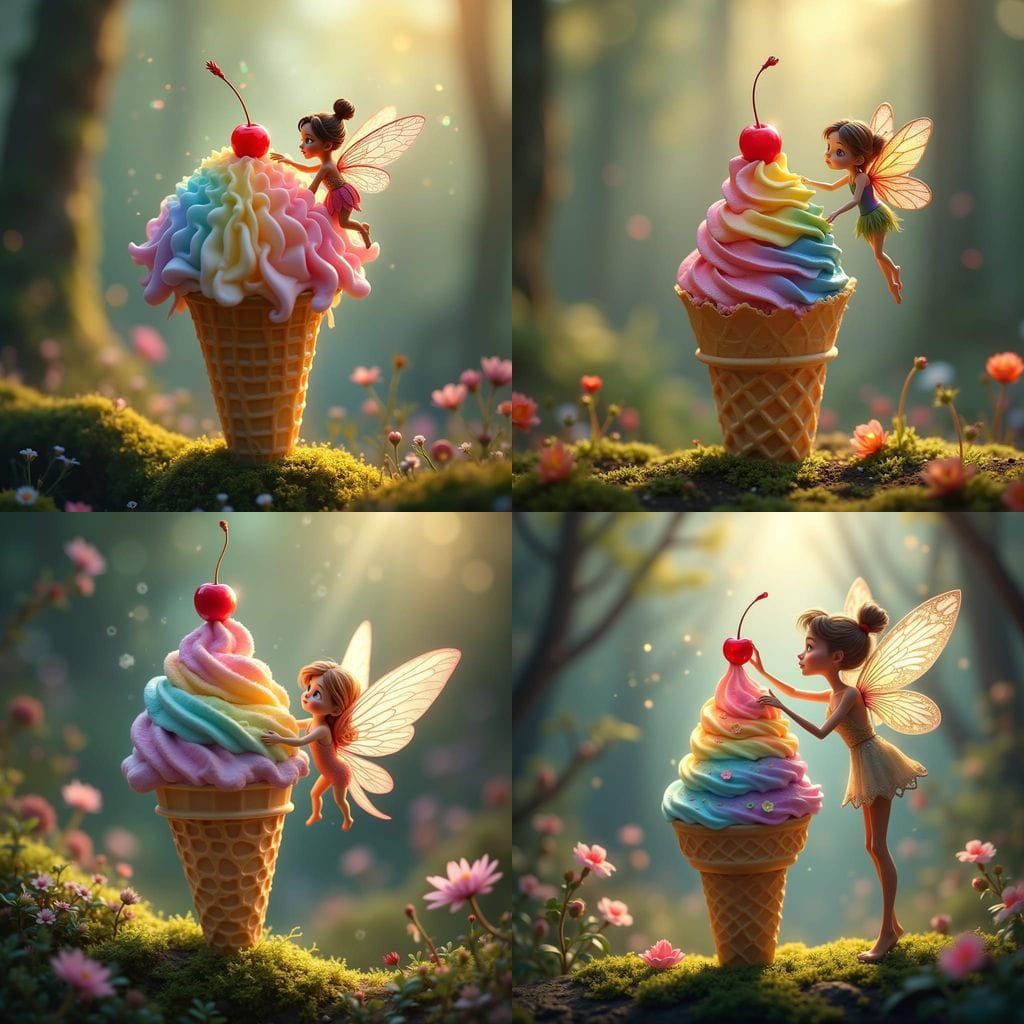 Rainbow Ice Cream Fairy Tale Food Photography