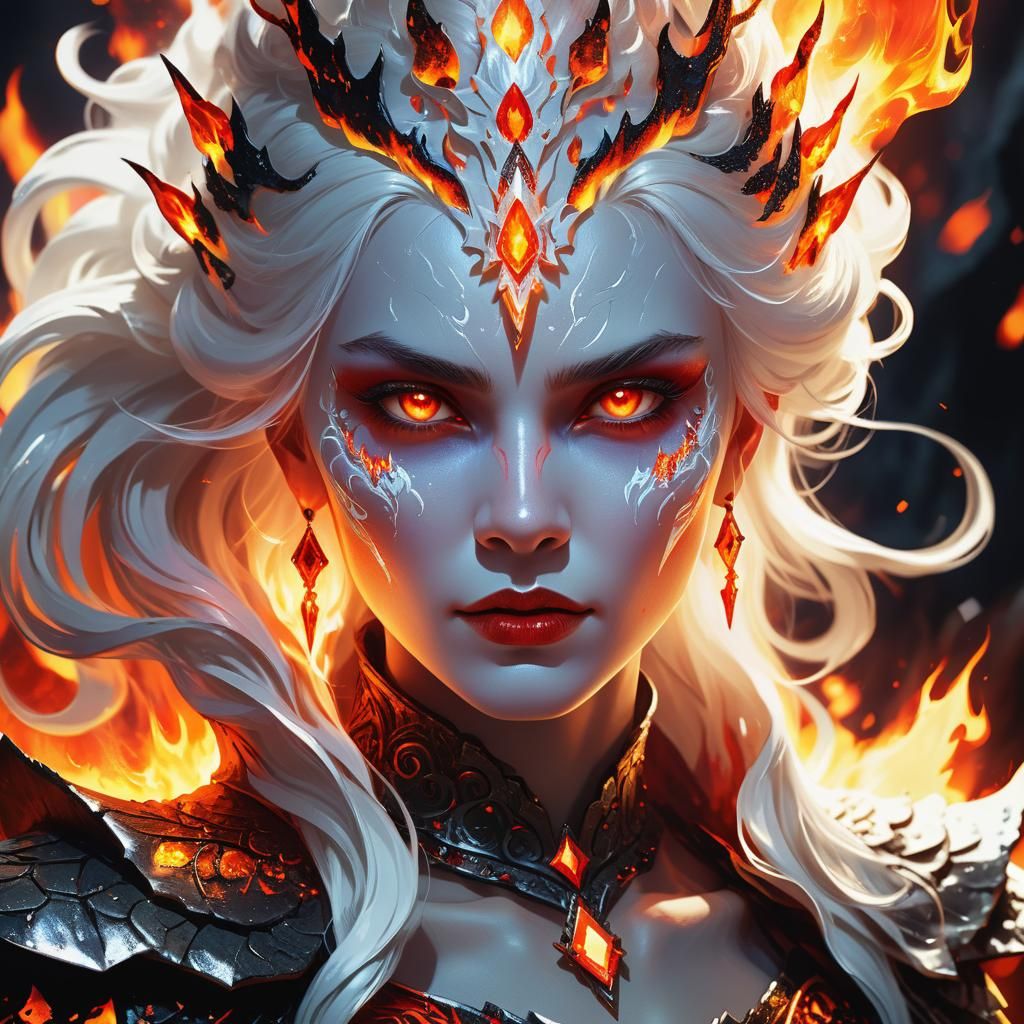 Fierce Lava Queen: Fantasy Concept Art