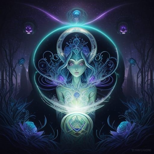 Ethereal Machine Elves in Dreamlike Electric Hues