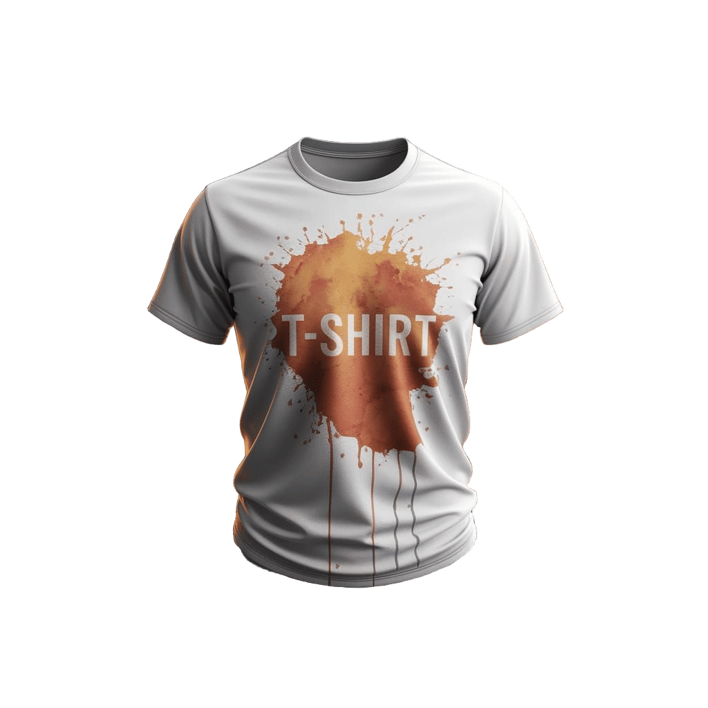 A Fantasy T-Shirt Adorned with a Tea Stain in a Vibrant Land...