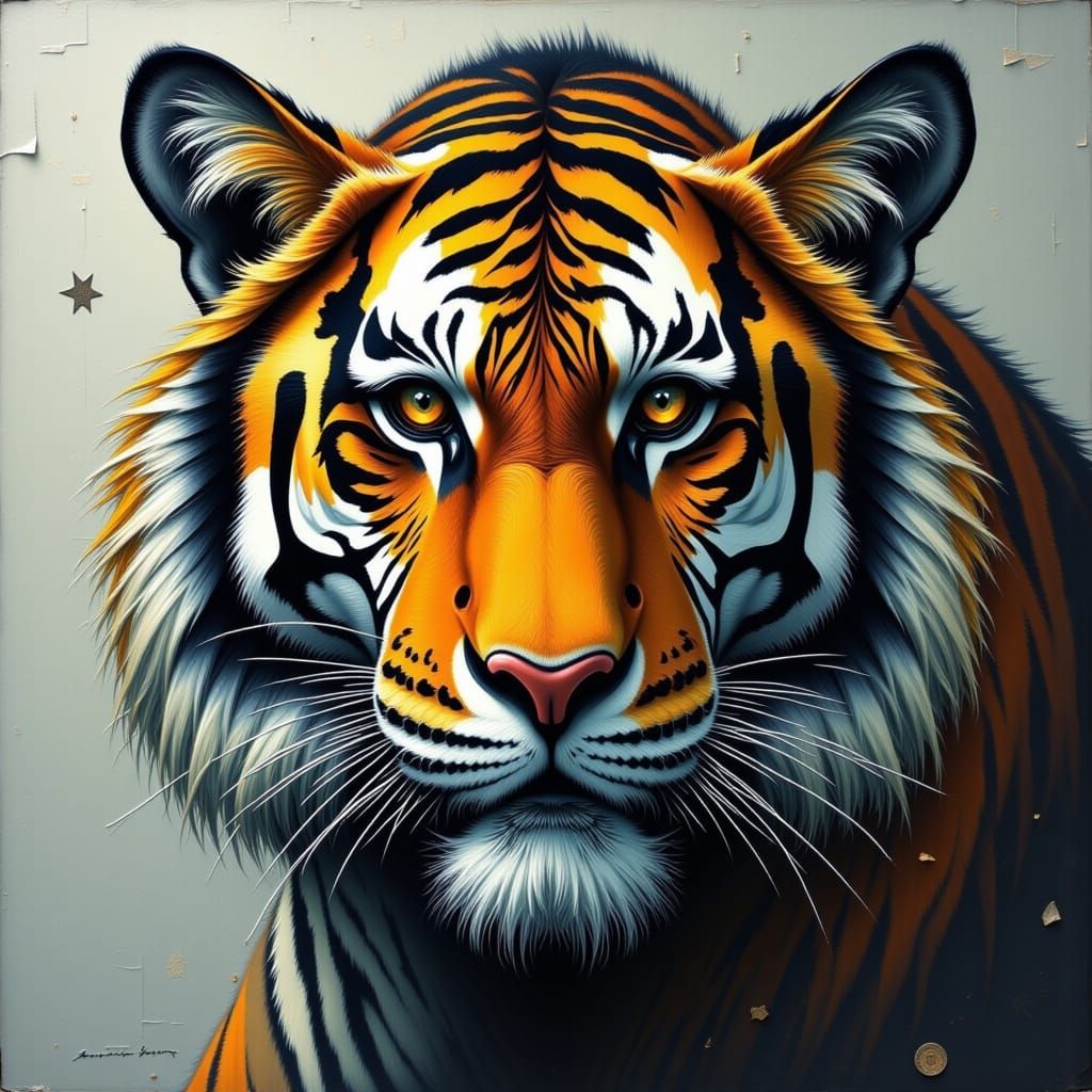 Intense Tiger Eye Close-up Photograph