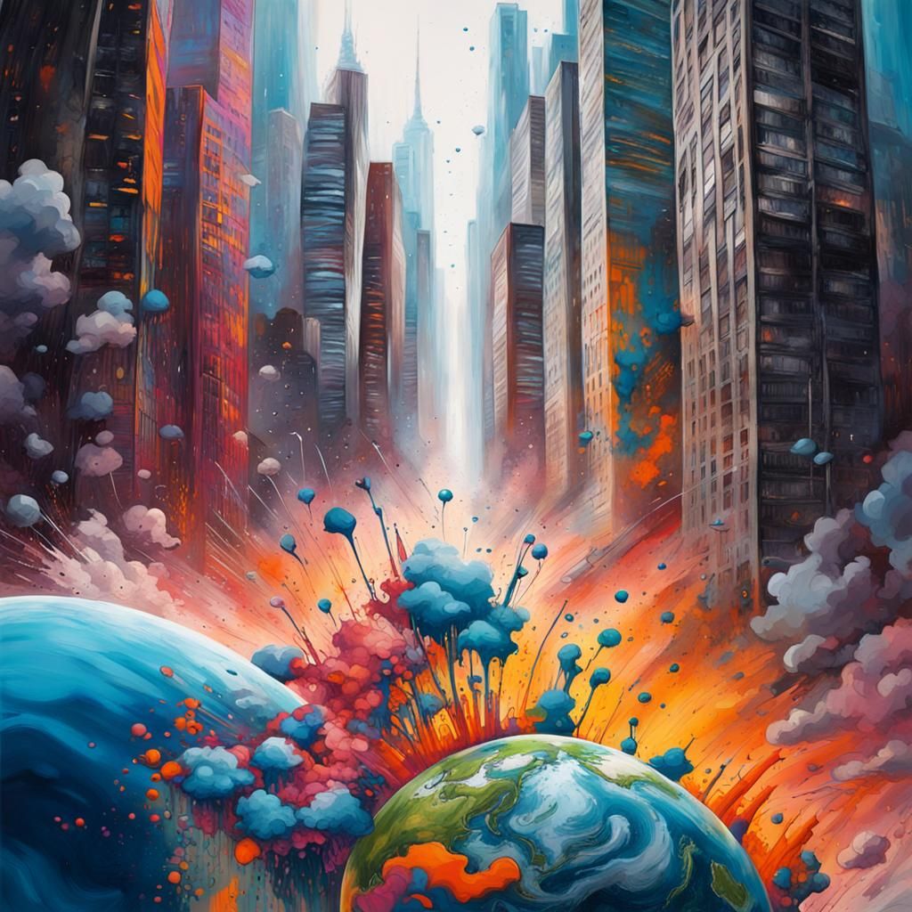 Earth Covered in Skyscrapers: Graffiti Art from Space