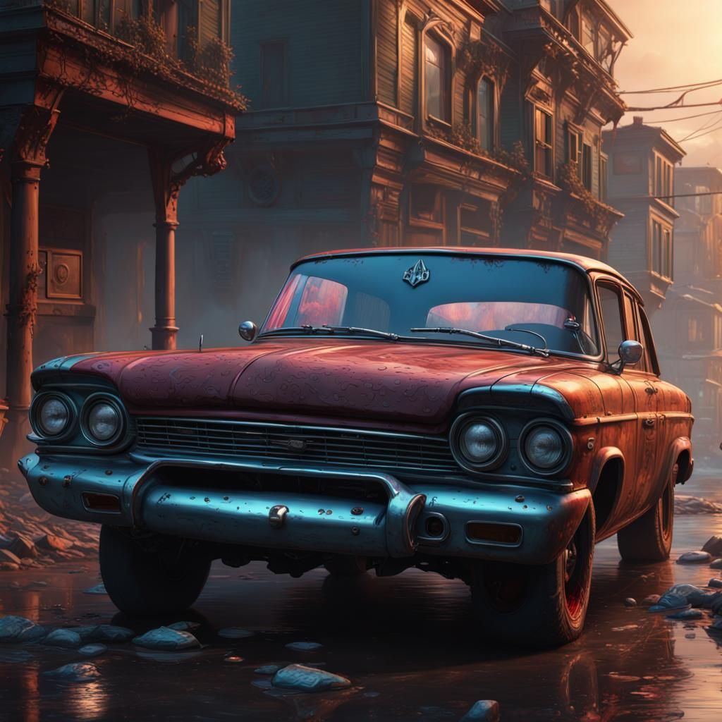 Hyperrealistic Zombie Car Concept Art