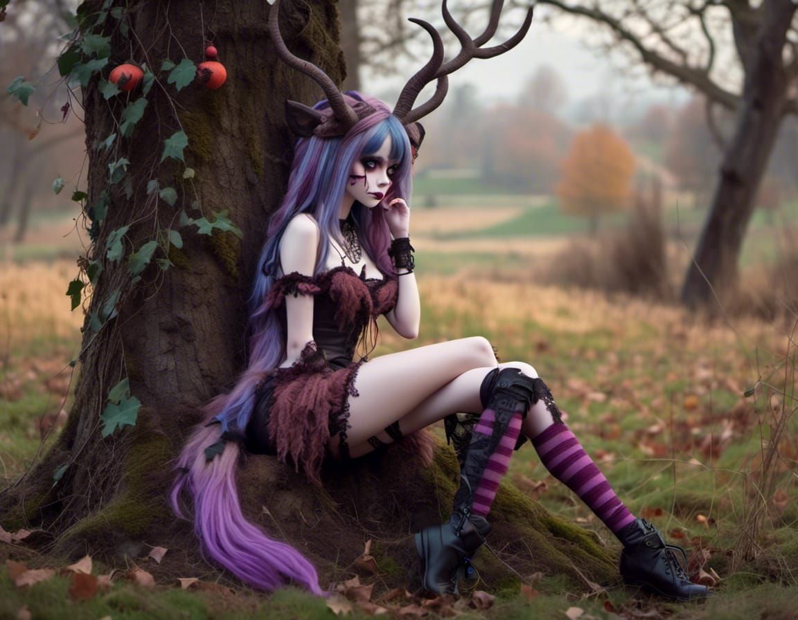 Satyr Woman Gazing Over Fields