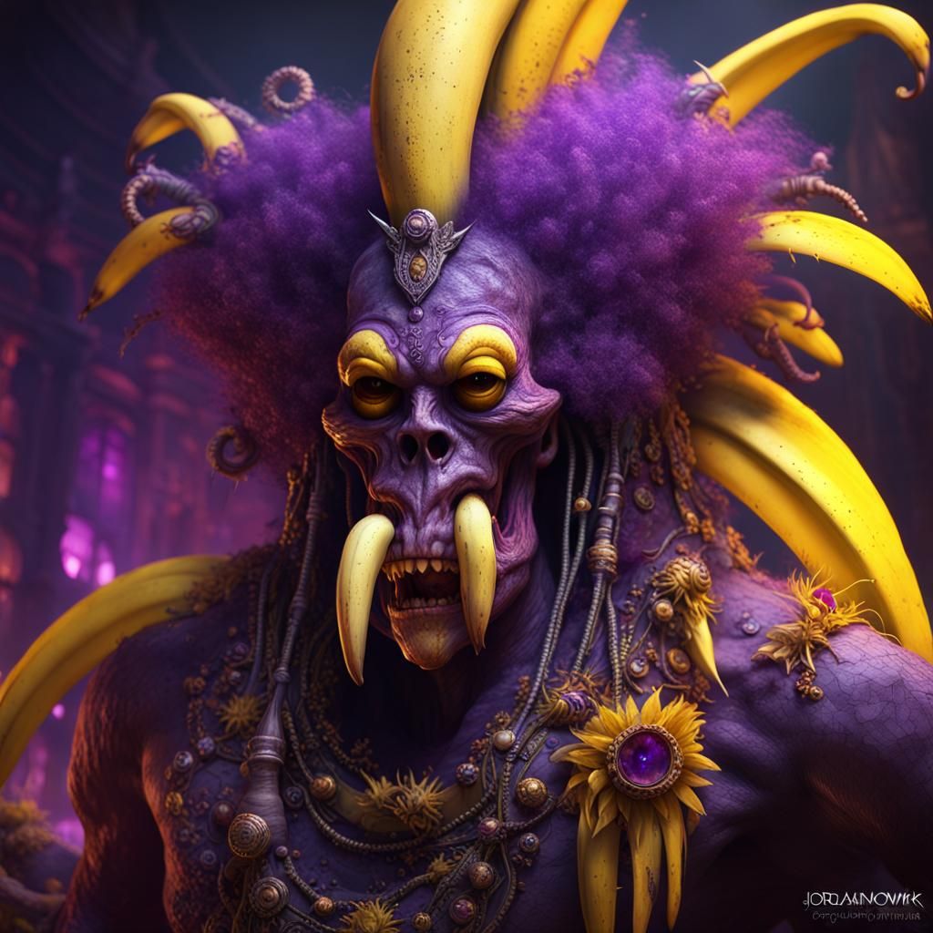 Voodoo Banana Monster Dark Fantasy Concept Art