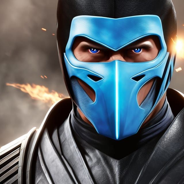 Sub-Zero Ninja Portrait in 80s Film Style