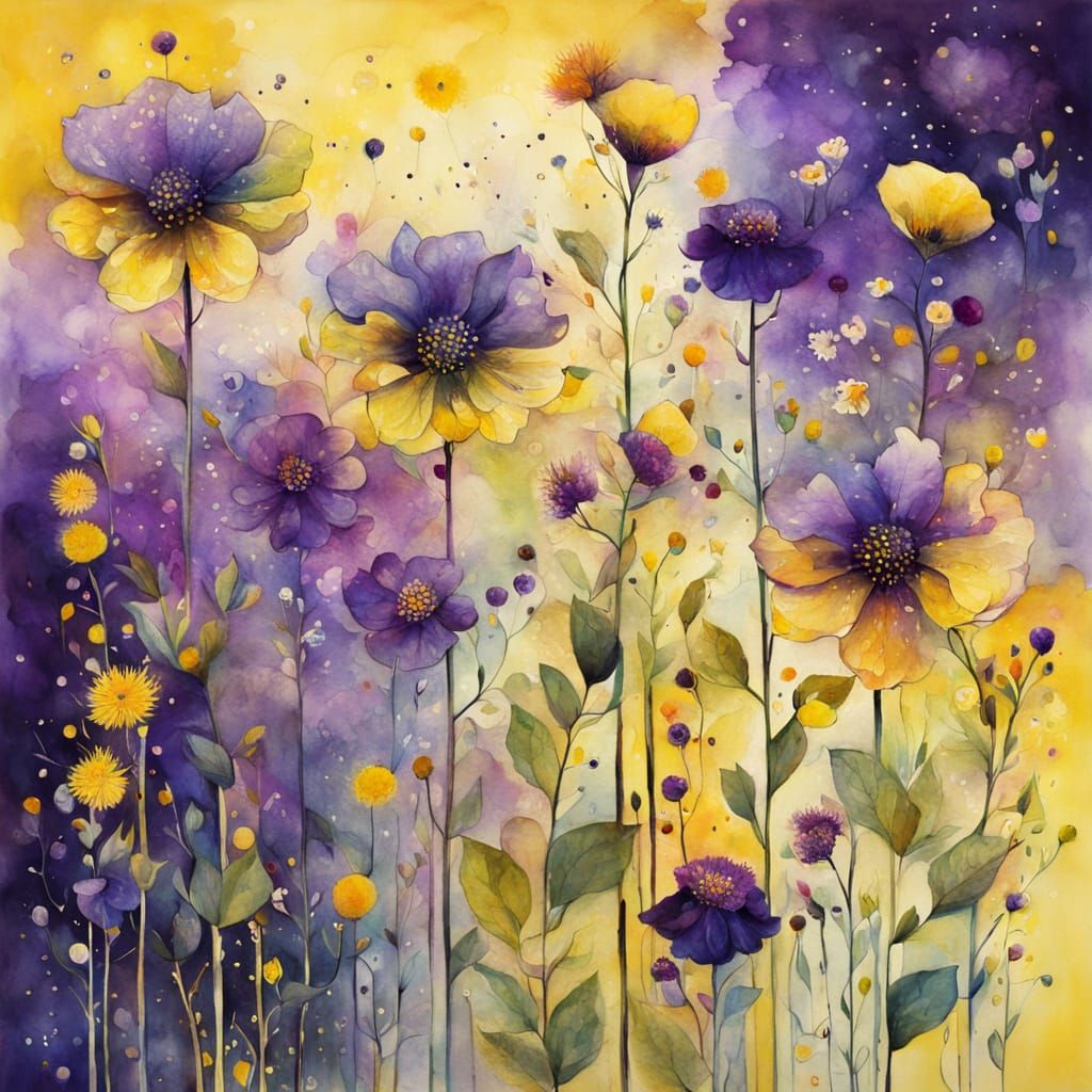 Yellow and purple wildflowers