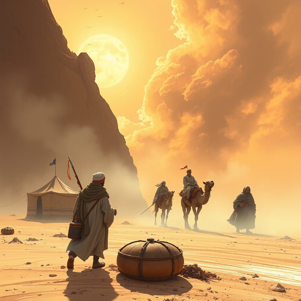 Saharan Oasis Ambush in Sweltering Desert Heat