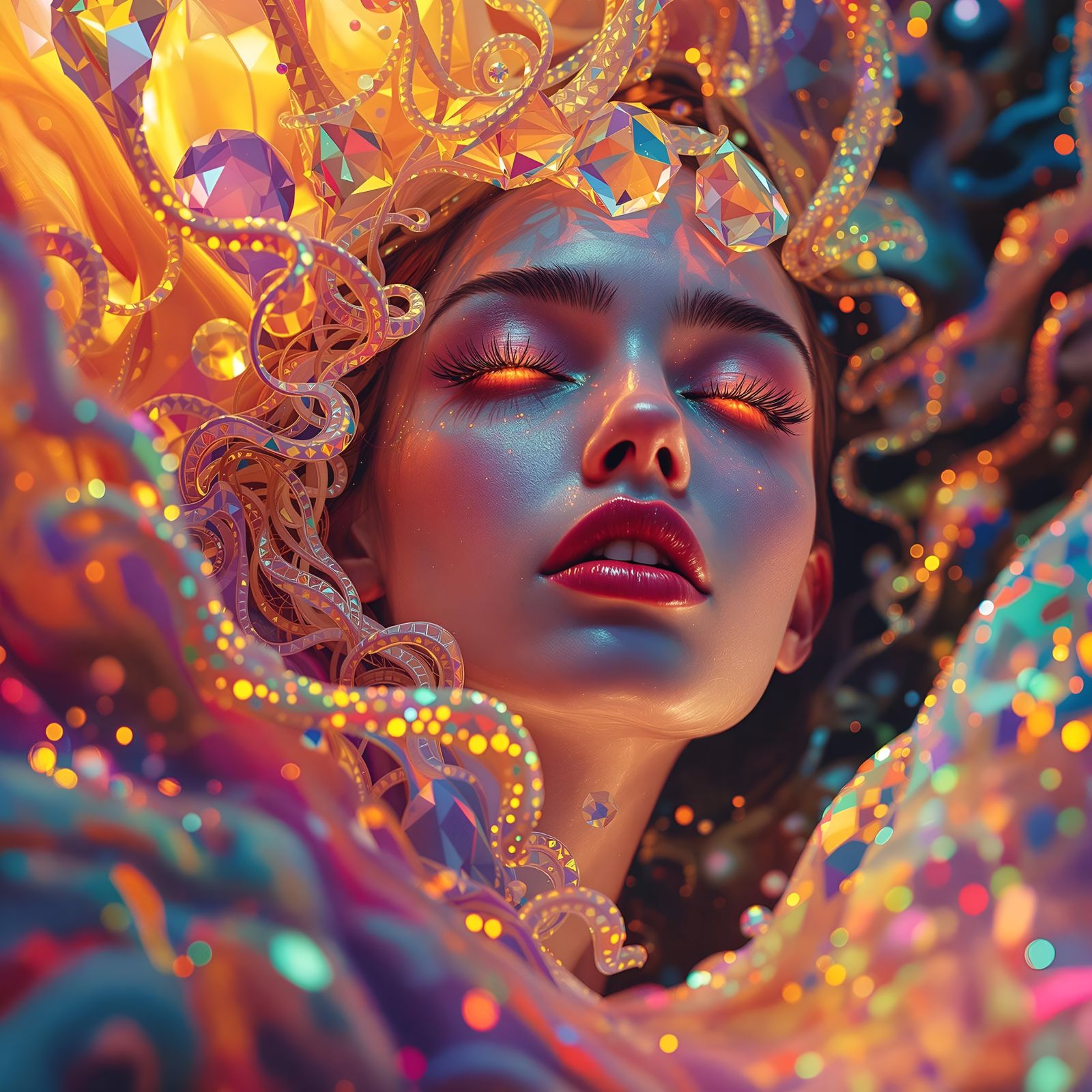Psychedelic Dreamscapes in Retro-Futuristic Hyper-Realism