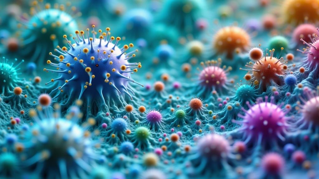 Microscopic Alien Life in Alcohol Ink Waves