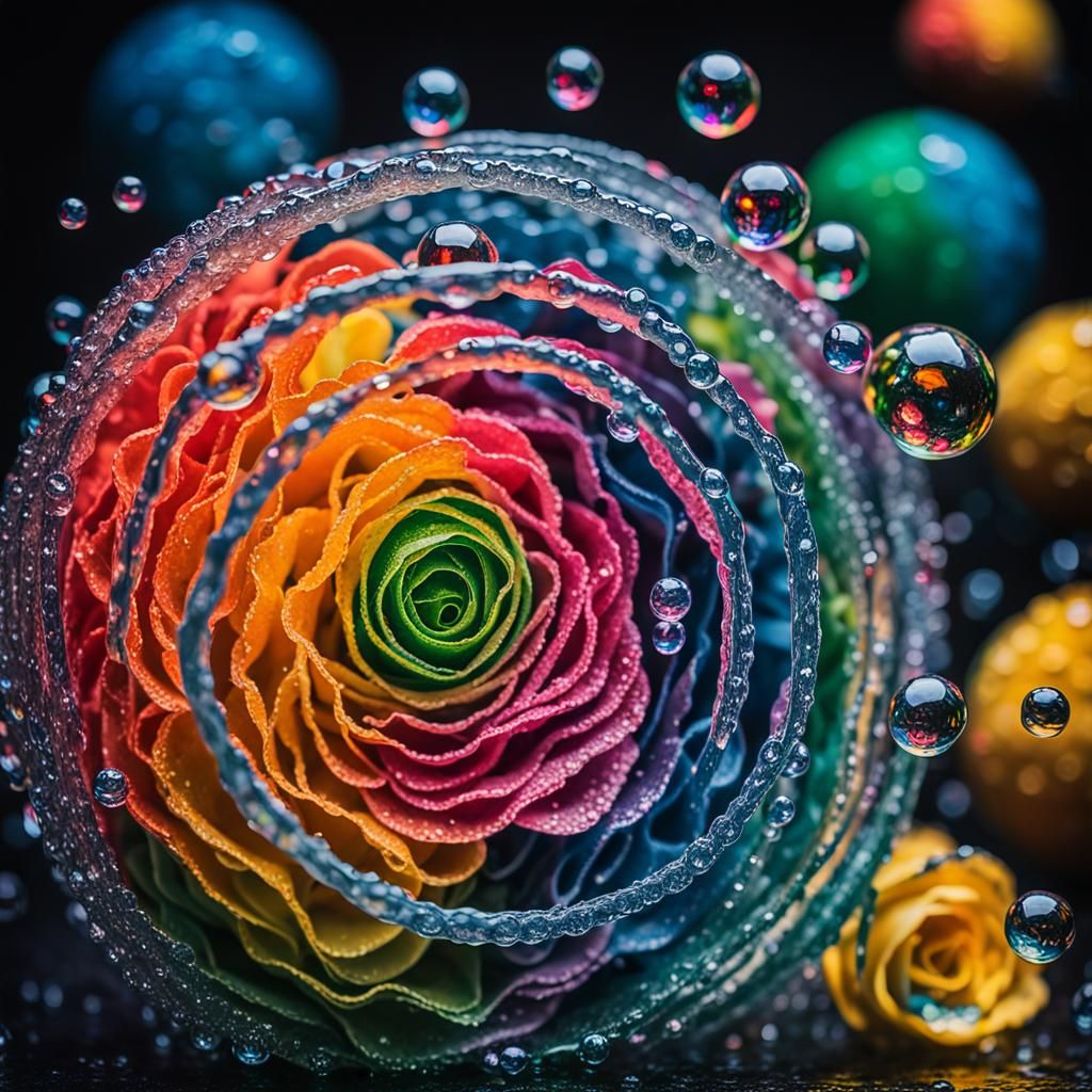 Vibrant Rosette Straws in Acrylic Art Style