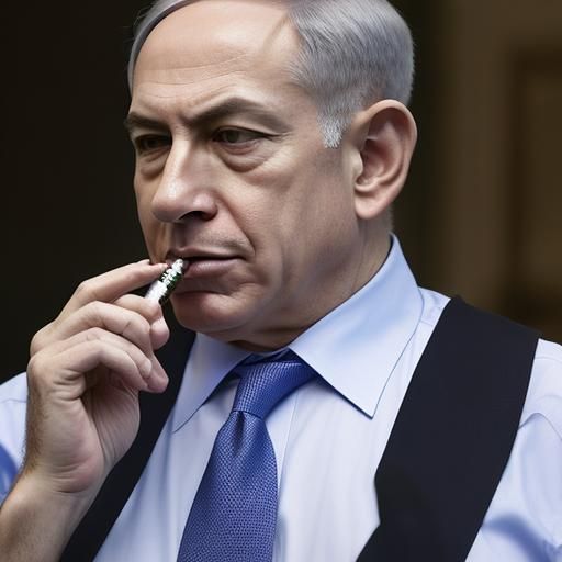 Portrait of a Man Smoking a Cigarette