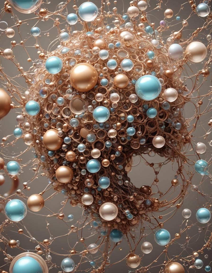 Abstract Female Planet Made of Bubbles