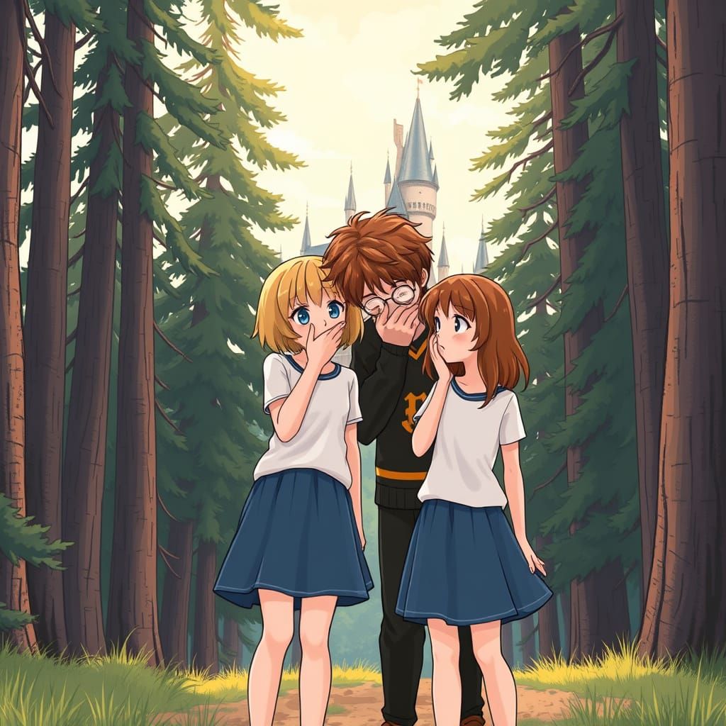 Girls at Hogwarts, in Makoto Shinkai Style