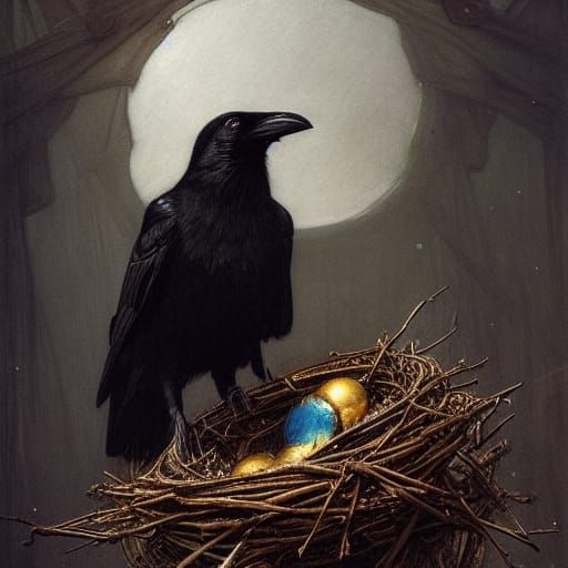 Crow's Nest Portrait in Pre-Raphaelite Style