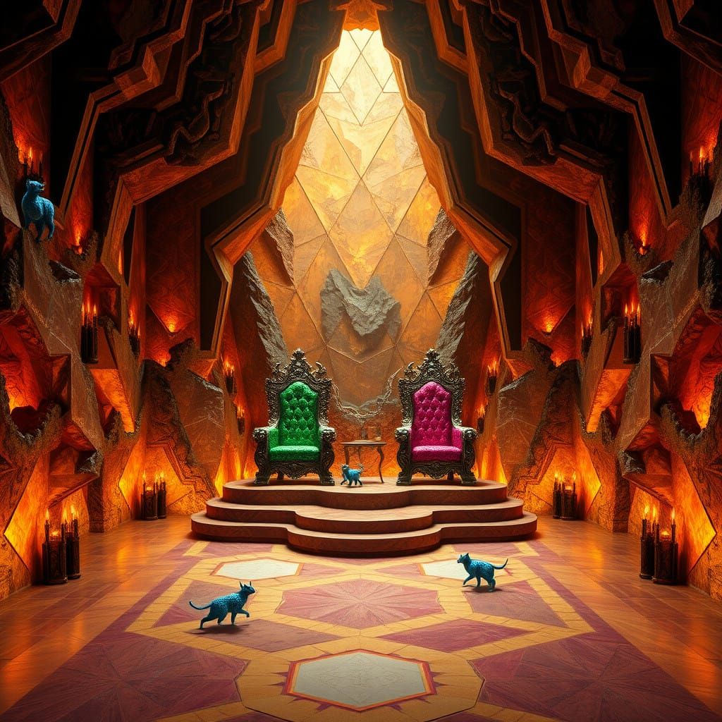 Majestic Pallasite Cathedral in Cyberpunk Style