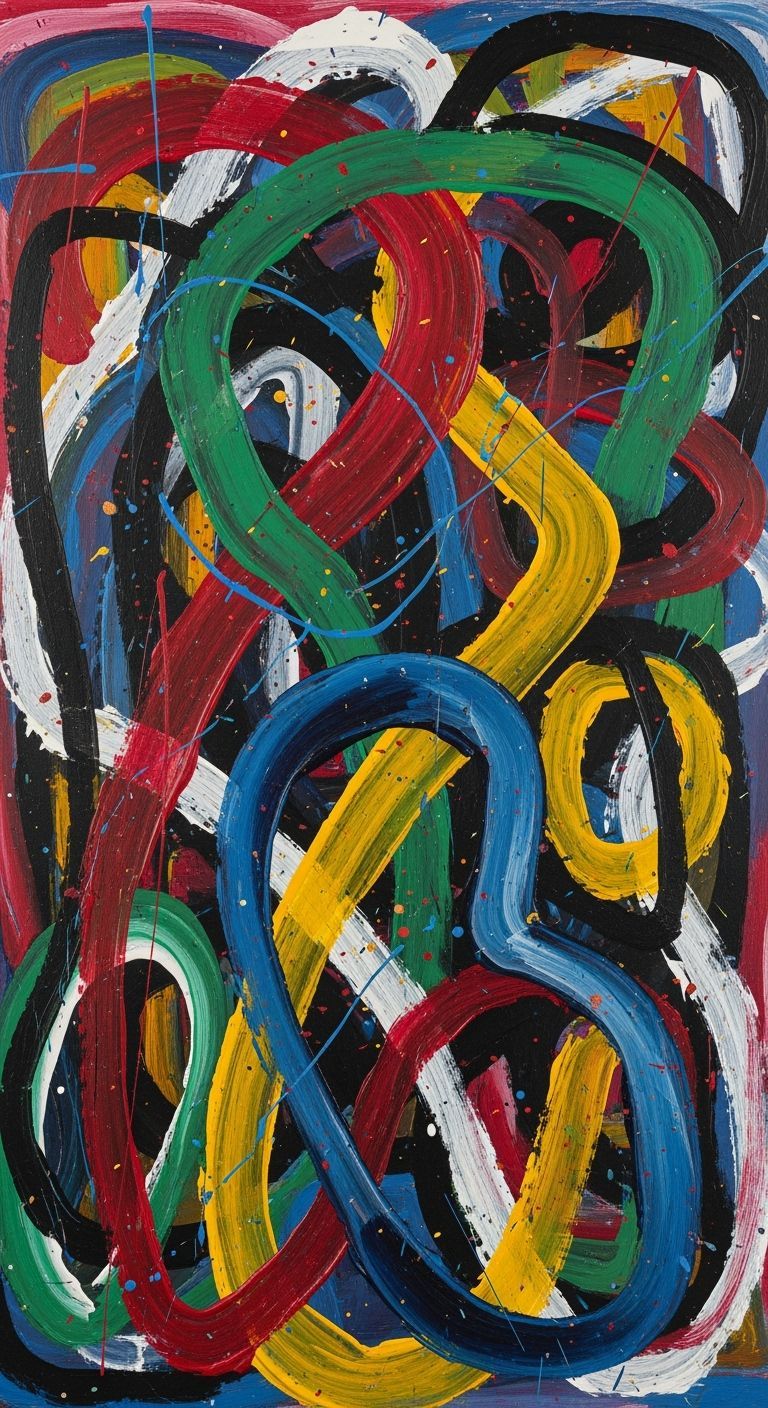 Dynamic Abstract Forms in Impasto Layers