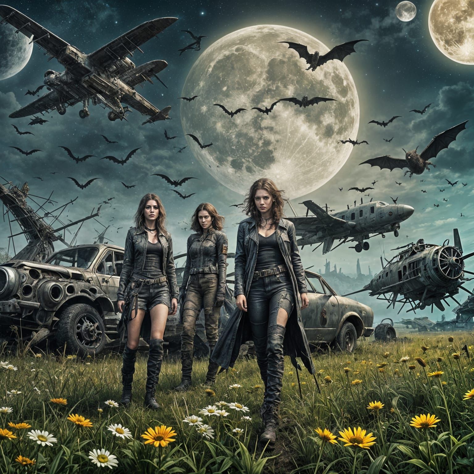 Post-Apocalyptic Horror: Girls Watch Burning Plane