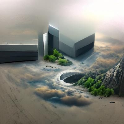 Eerie Liminal Space in Detailed Matte Painting