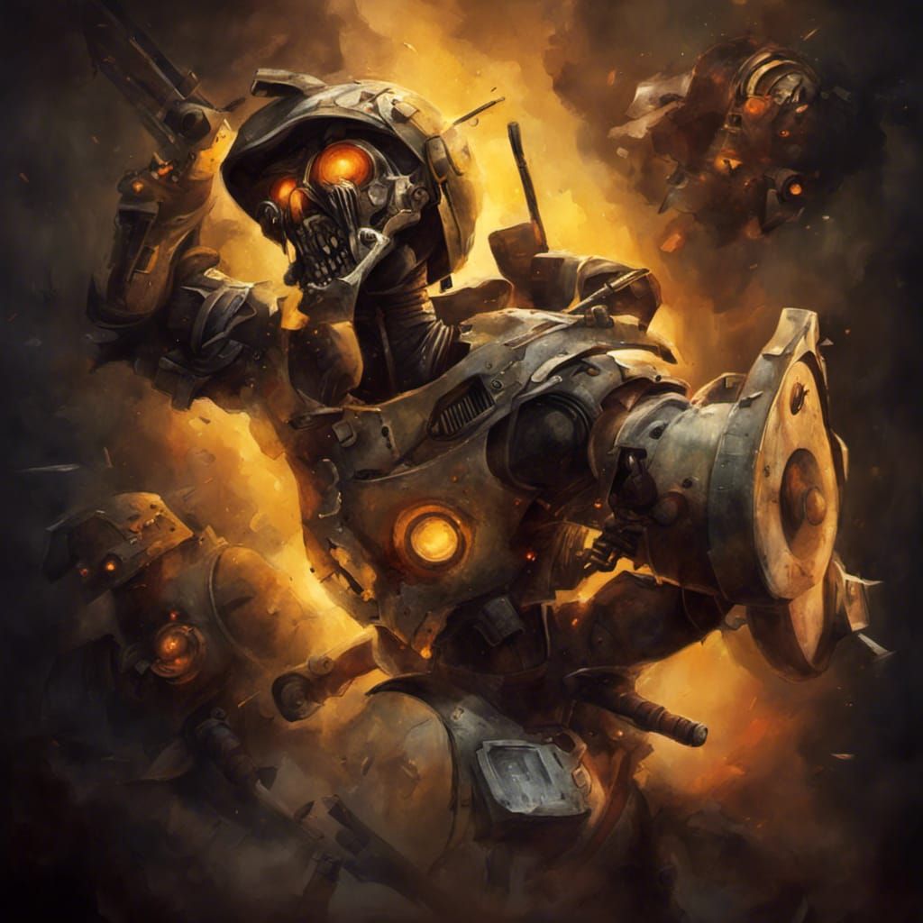 Abstract Mechanical Figure in Dark Palette