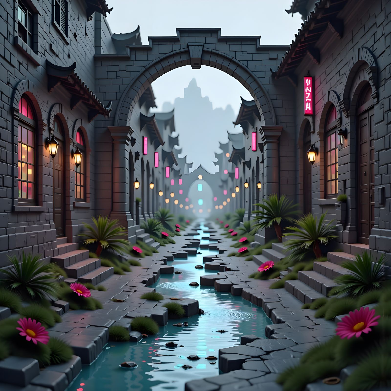 Rustic Well in a Dark, Dramatic Landscape