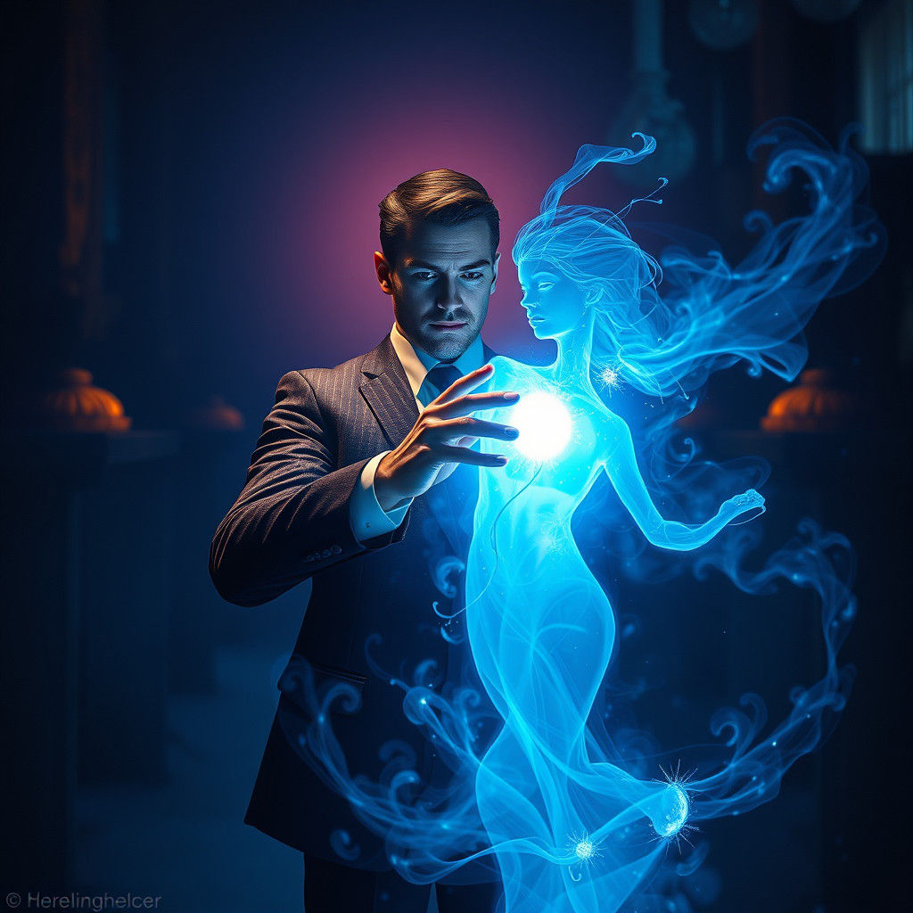 Narcissistic Man Grasping a Woman's Soul