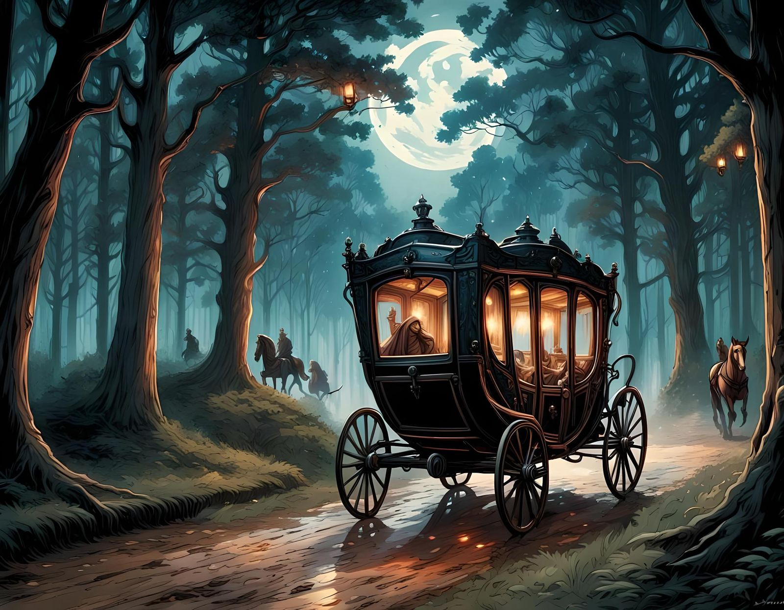 Medieval Carriage Returns: Comic Book Art Movie Poster