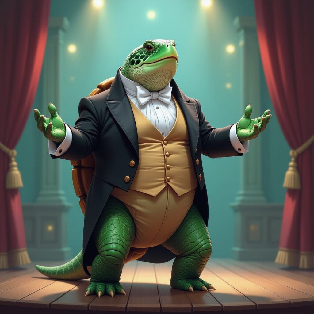 Opera Turtle on Stage: Digital Art