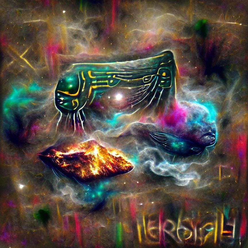 Hieroglyphic Nebula: Abstract Celestial Art