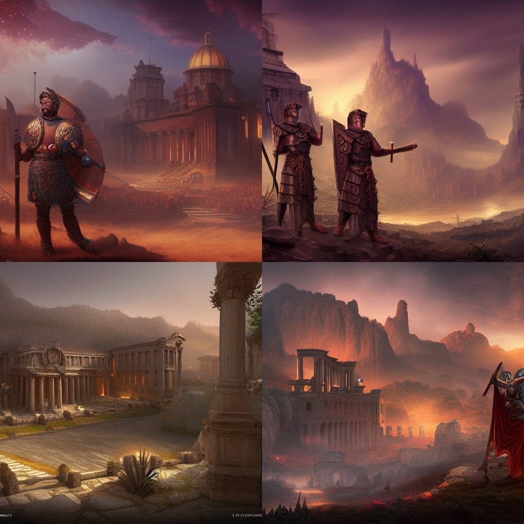 Undear Roman Legion in Detailed Matte Painting