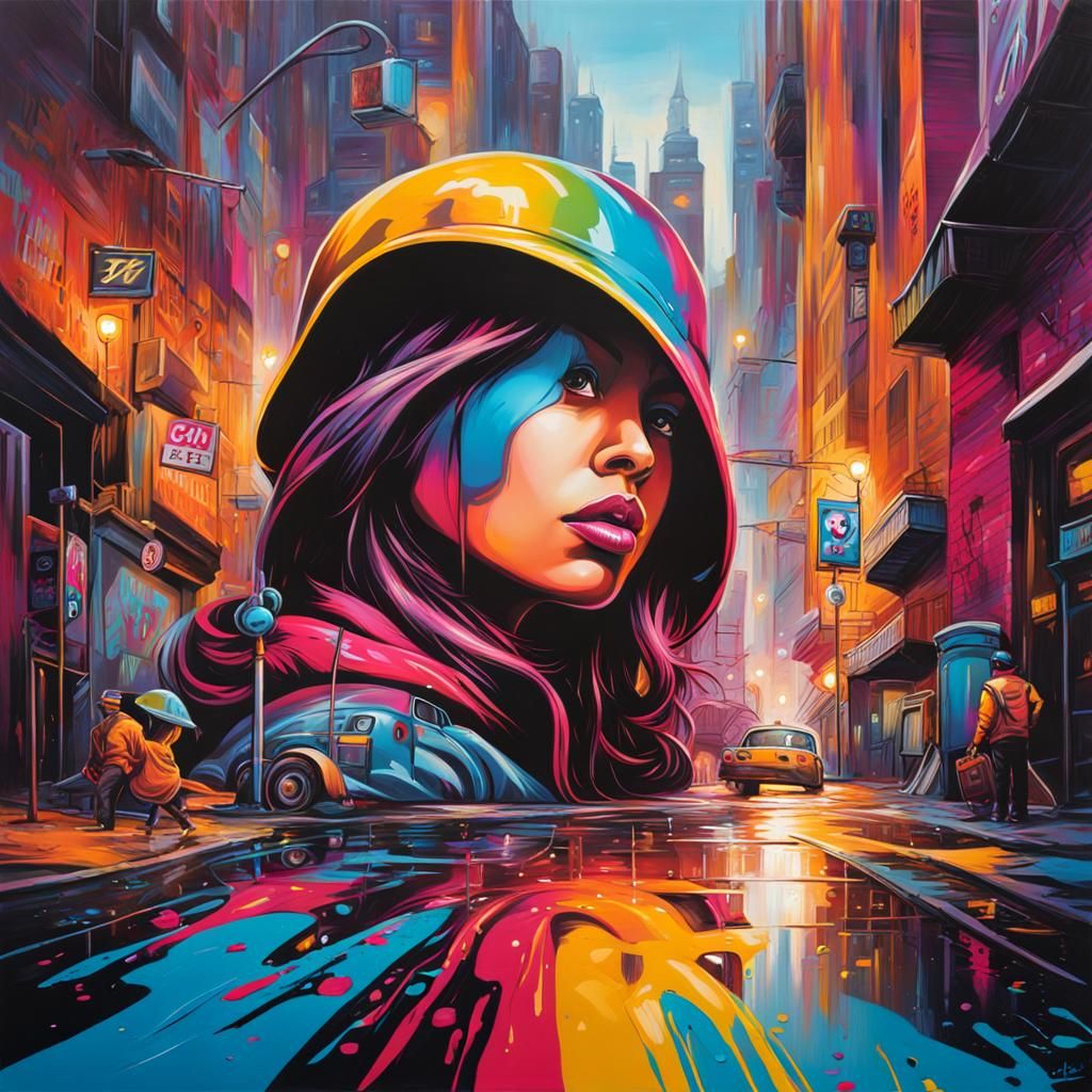 Vibrant Graffiti Art in Splash Style