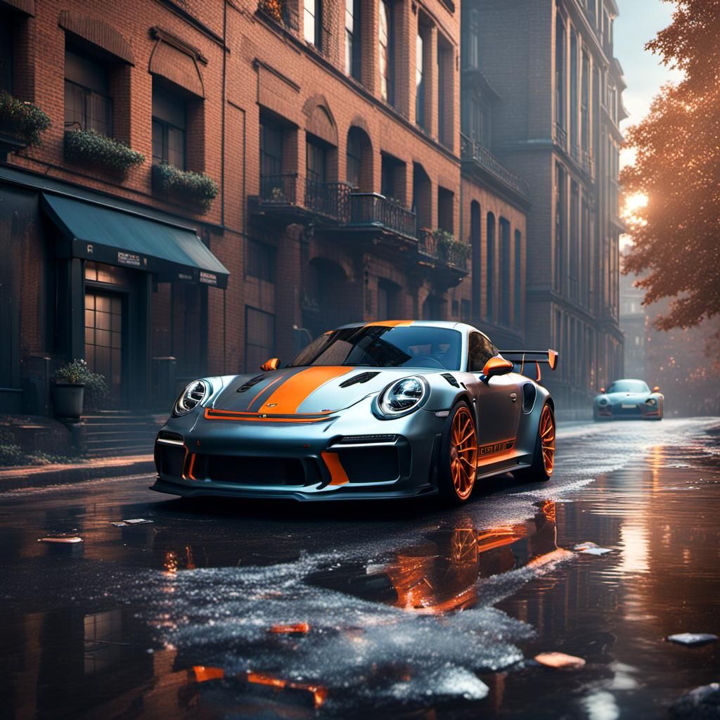 Detailed Matte Painting of Porsche 911 GT3 RS