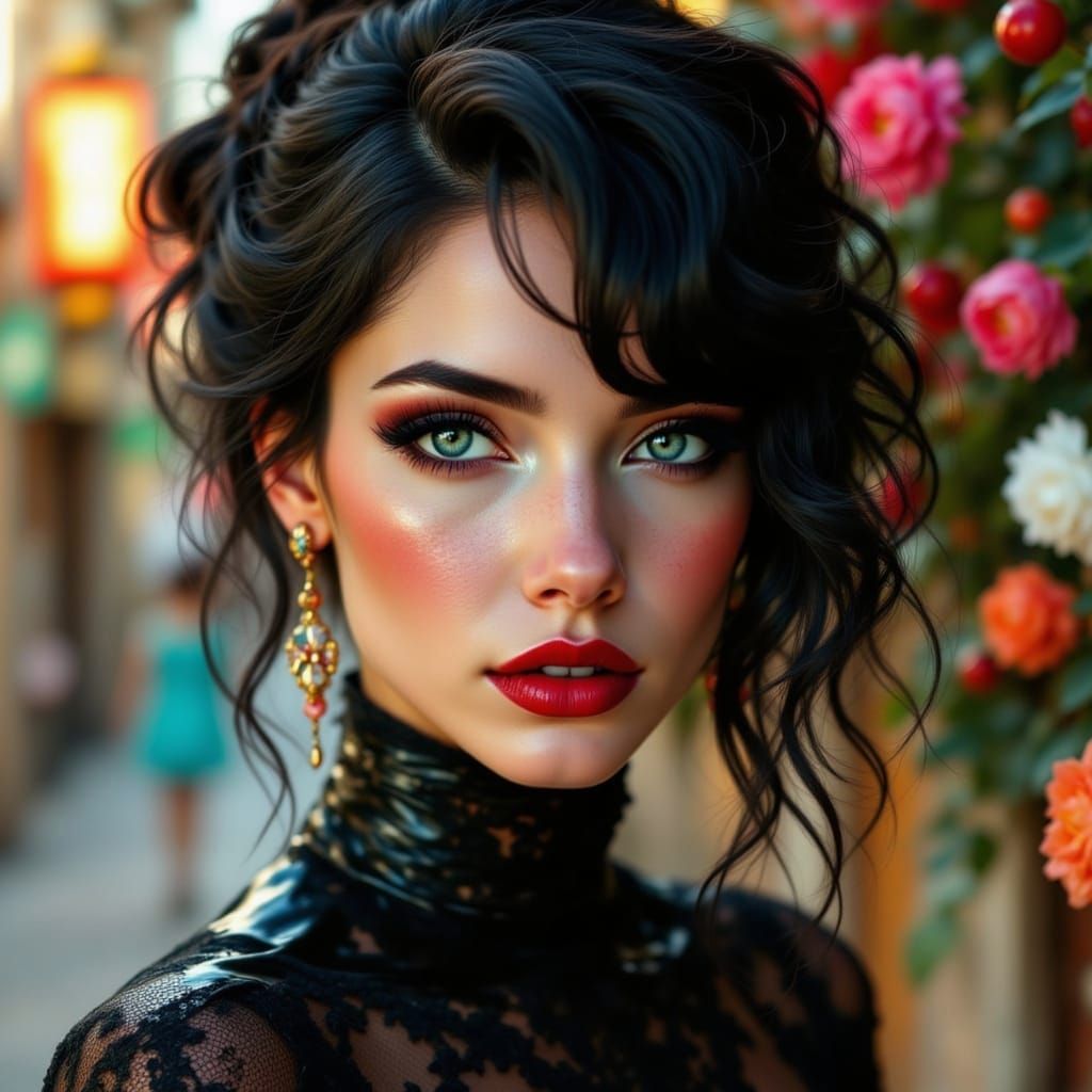 Stunning Sicilian Mistress in Cinematic Hyperrealism