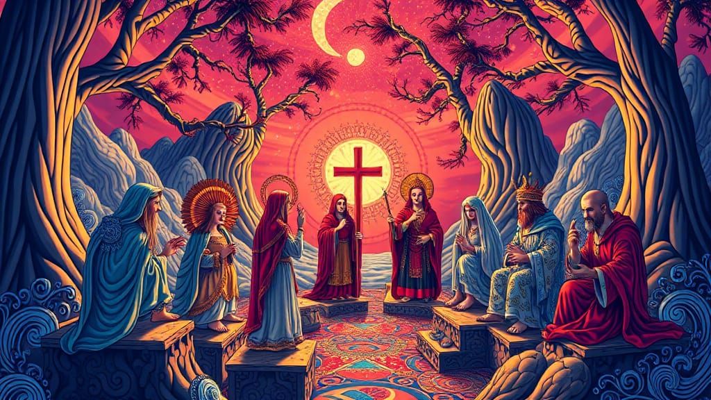 Abstract Character in Fractal Landscape with 3D Shading