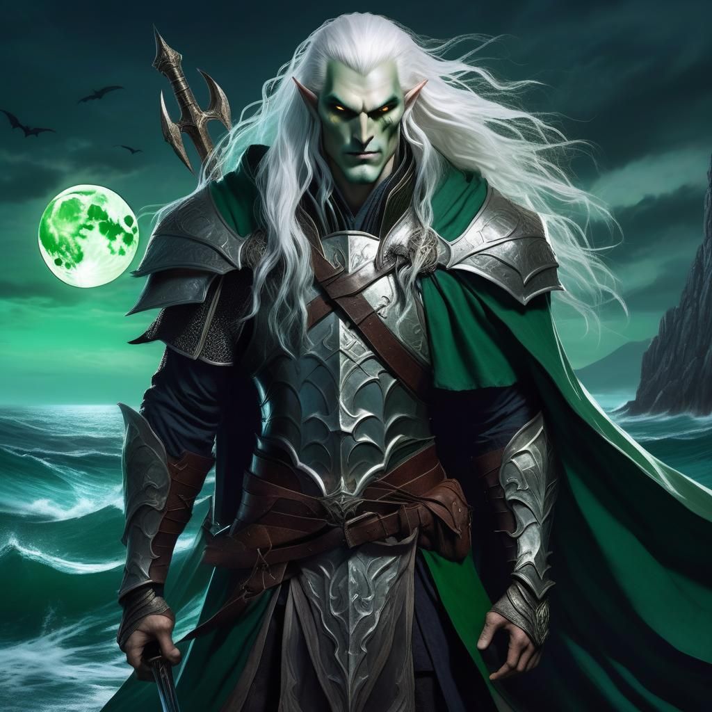 Sea Elf Vampire Paladin with Sword and Shield