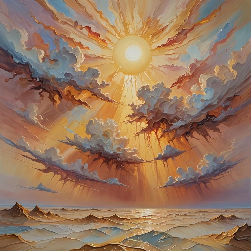 Surreal Sun Peeks Through Melting Horizon